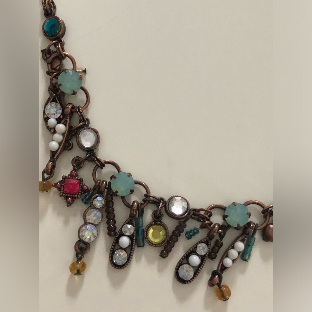 Boho Chic Antique Multicolor Bead & Jem Necklace - Picture 5 of 8